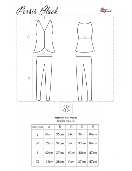 Persis piżama damska czarna, Livia Corsetti...