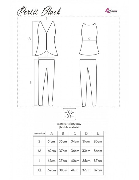 Persis pajamas women's black, Livia Corsetti 90042-1