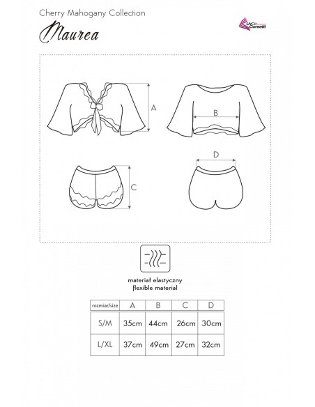 Maurea komplet satynowy koszulka + spodenki, Livia Corsetti lc 90562 