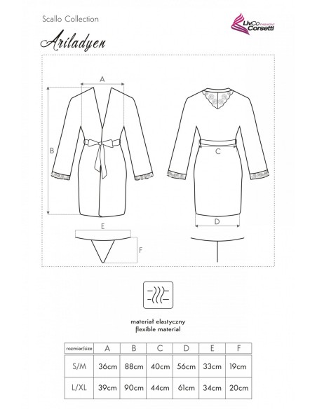 Ariladyen satynowy szlafrok damski czarny, Livia Corsetti lc 90568 