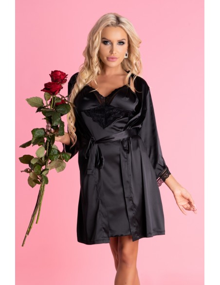 Marinsani satin t-shirt night with thongs black, Livia Corsetti lc 90566