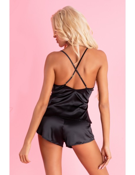 Miraaze set satin t-shirt + shorts black, Livia...