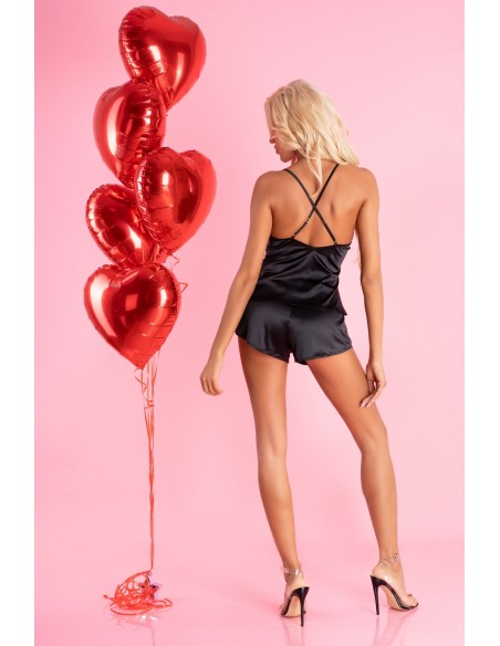 Miraaze set satin t-shirt + shorts black, Livia Corsetti lc 90567