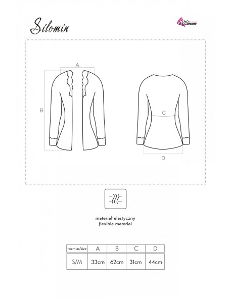 Silomin set lacy body + short bathrobe black,...