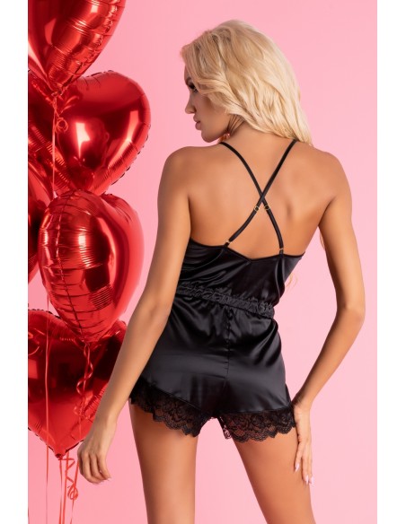 Tarissam body satynowe czarne kombinezon, Livia Corsetti lc 90565 