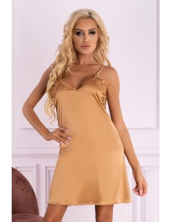 Ziveron satin t-shirt night with thongs gold, Livia...