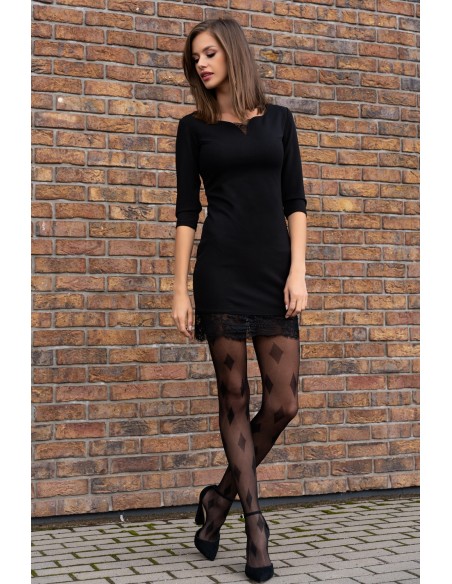 Linanam rAjstopy patterned 30 den black, Livia Corsetti