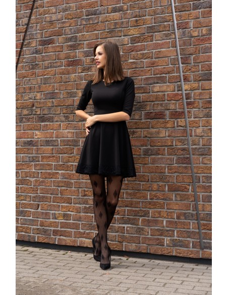 Linanam rAjstopy patterned 30 den black, Livia Corsetti