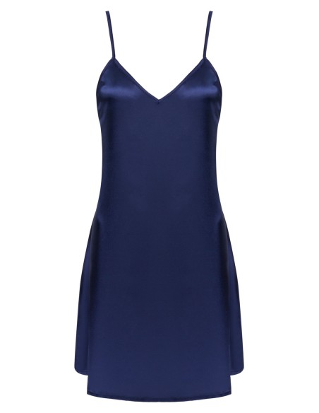 Mirdama satin t-shirt night with thongs navy blue, Livia Corsetti lc 90519