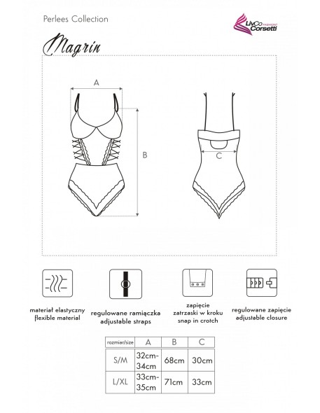 Magrin body erotyczne różowe, Livia Corsetti lc...