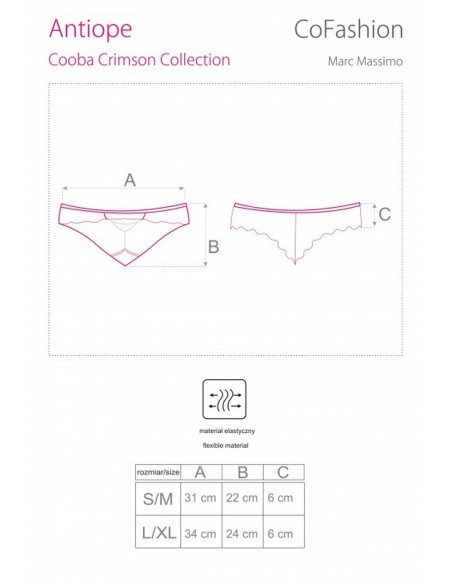 Brazyliany erotyczne czerwone majtki Antiope Cofashion CF 90390 