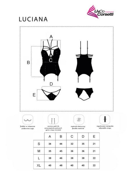 Gorset Luciana Shades of Black Collection,...