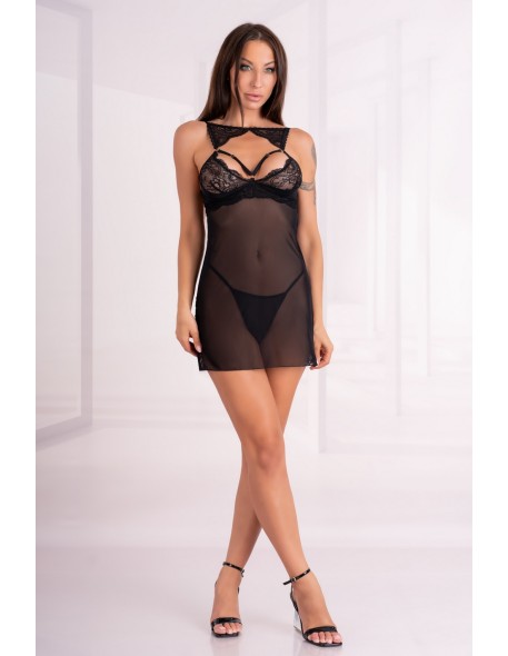 Krolina Black/Czarna seksowna koszulka nocna...