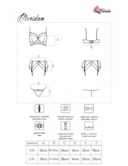 Zmysłowy komplet Moridam LC 90552, Livia Corsetti