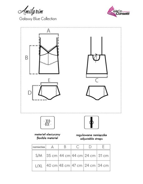 T-shirt Amilgrim Galaxxy Blue Collection, Livia...