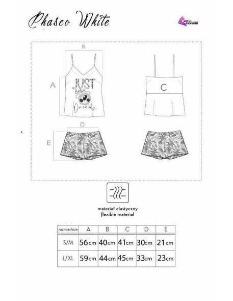 Piżama Phasco White 2413, Livia Corsetti