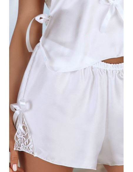 White satin t-shirt with szortami Mellissa Beauty Night Fashion