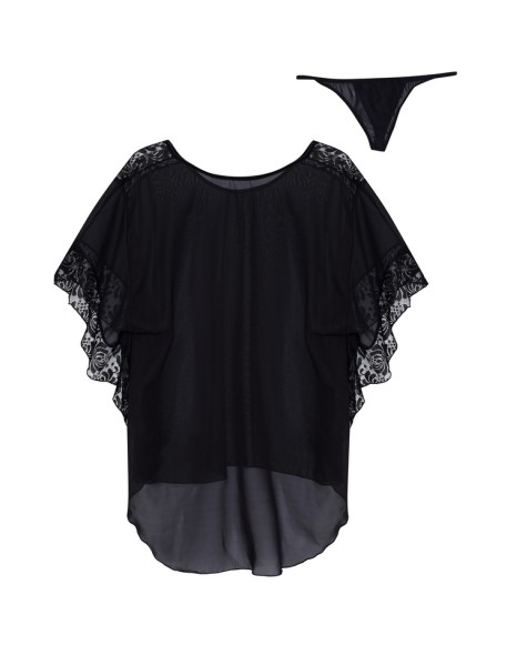 Black t-shirt with koronką Poppy Beauty Night...