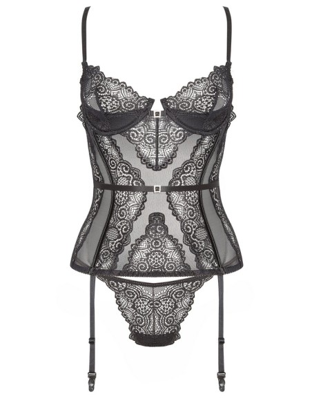 Gorset bieliźniany czarny Ravenna Beauty Night Fashion