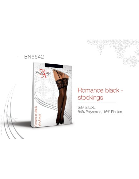 Stockings to belt black Romance Beauty Night Fashion