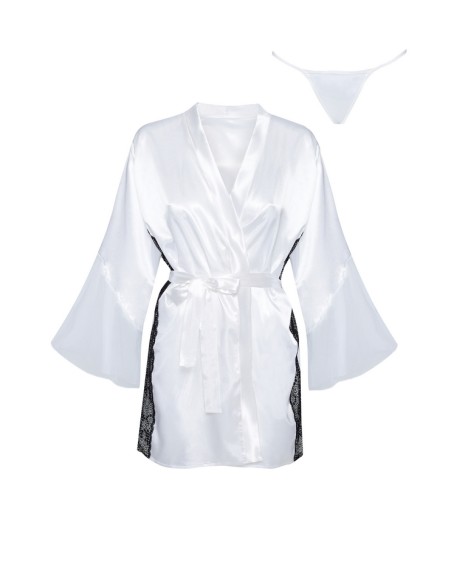 Bathrobe white satin Sara Beauty Night Fashion