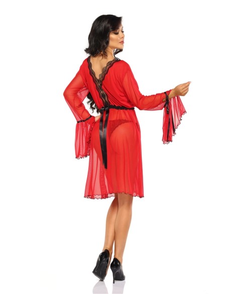 Red bathrobe ladies' Valentina Beauty Night Fashion