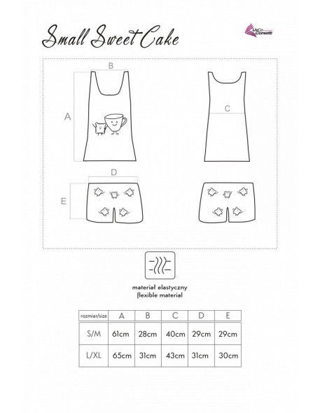 Small sweet cake piżama damska różowa, Livia...