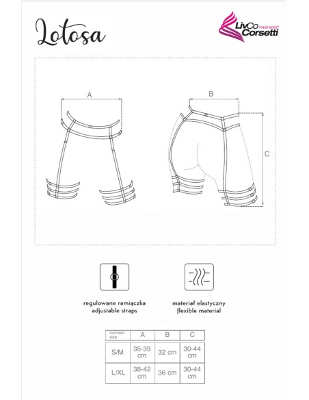 Lotosa Black/Czarny Harness uprząż na talię i uda LivCo Corsetti, Livia Corsetti