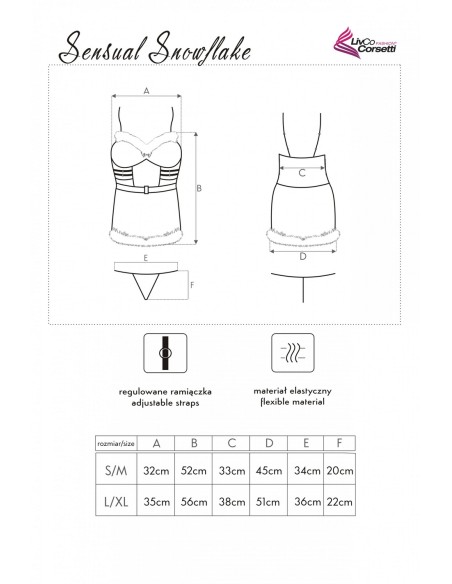 Strój mikołajki przebrania sensual snowflake lc 90603 Livia Corsetti