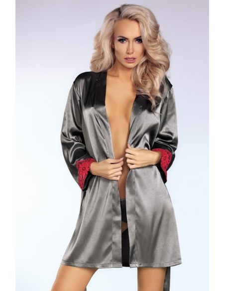 Platinum-red komplet koszulka + szlafrok + figi, Livia Corsetti lc 90290 