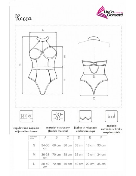 Rocca body black/czarne in hearts with chokerem livco corsetti fashion Livia Corsetti