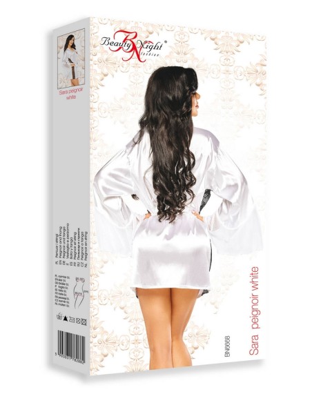 Bathrobe white satin Sara Beauty Night Fashion
