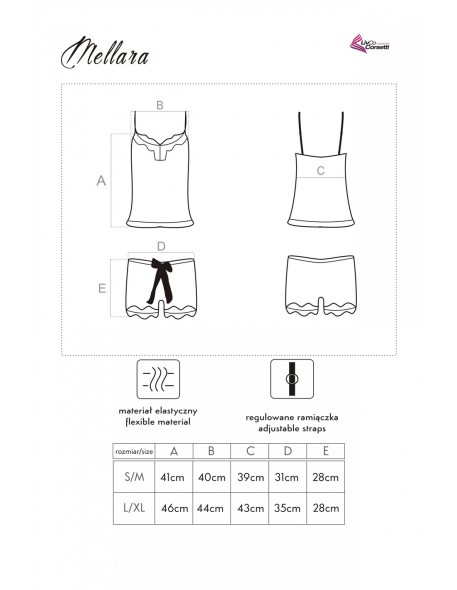 Mellara set satin t-shirt + shorts, Livia...