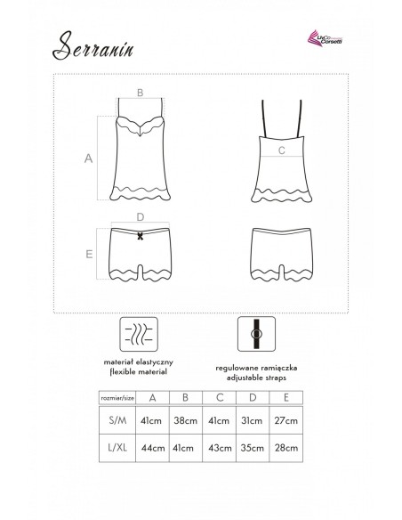 Serranin komplet satynowy koszulka + spodenki różowy, Livia Corsetti lc 90556 