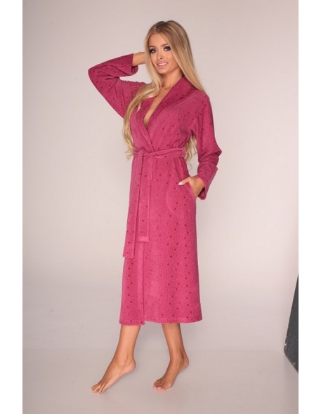 Cerise bathrobe ladies' long with collar m-5xl,...