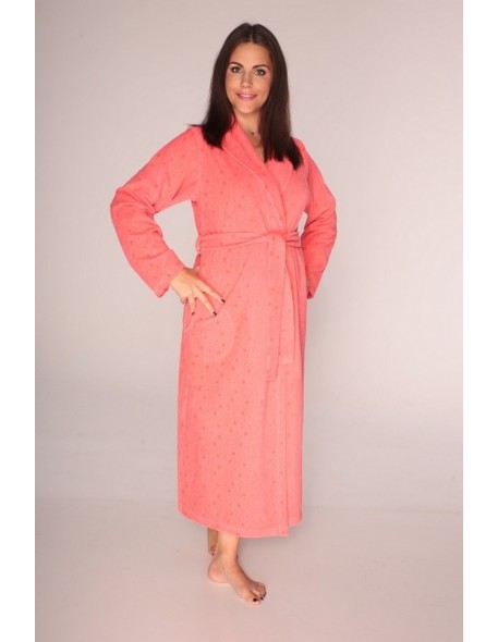 Cerise bathrobe ladies' long with collar m-5xl,...
